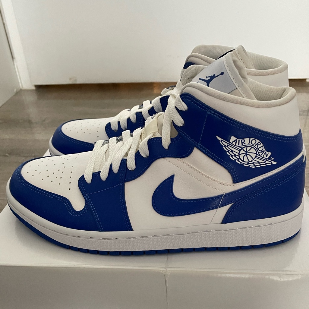Air Jordan 1 Mid 'Kentucky Blue' Bq6472-104 Women Size 10.5/ Men Size 9